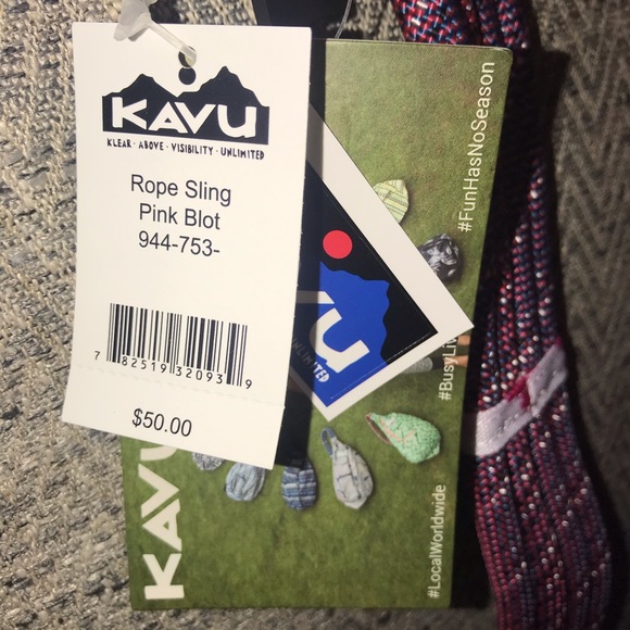 NEW Kavu Rope Sling Bag In Pink Blot - Picture 6 of 7